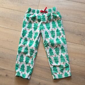 Cozy Green Christmas Tree Print Kids Pajama Fleece Pants Carter's Size 6